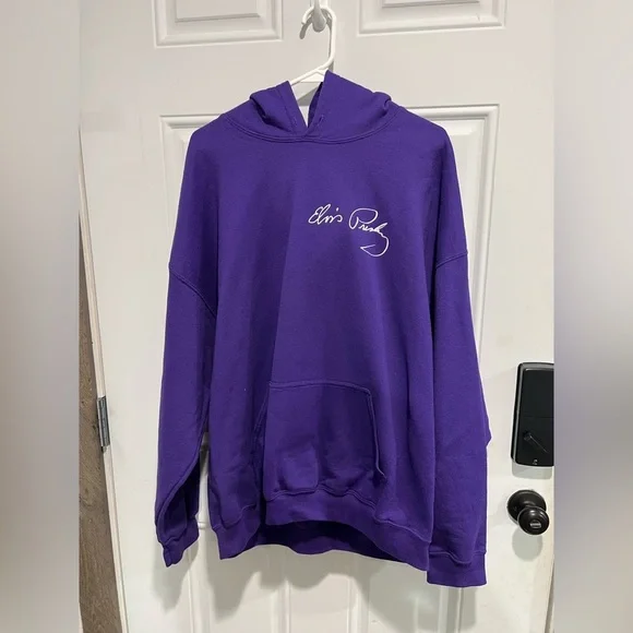 Elvis Presley Oversized Purple Graphic Hoodie size 2XL - Picture 4 of 7
